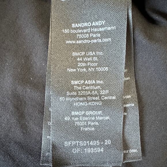 Sandro Diamond Cropped Black T-shirt, Short Sleeves, size 1 small - Picture 9 of 12